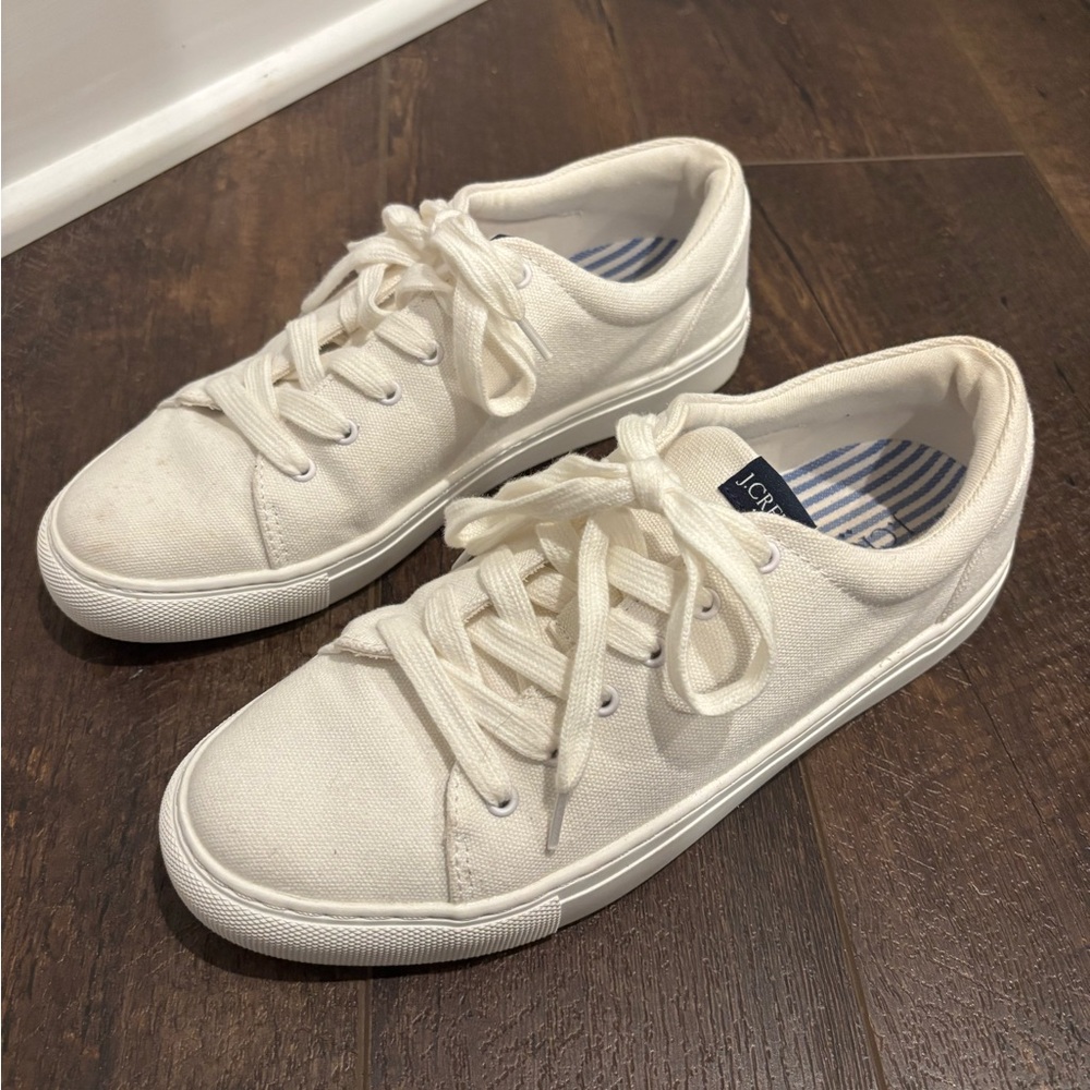 J. Crew Road Trip White Canvas Sneakers